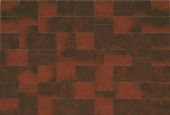 Тротуарная плита Каменный Век Бельпассо Премио 150х150х60, Color Mix, цвет: Красно - черный