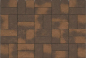 Тротуарная плита Каменный Век Кирпичик 200х100х60, Color Mix, цвет: Желто - коричневый