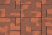 Тротуарная плита Каменный Век Кирпичик 200х100х60, Color Mix, цвет: Коричнево - оранжевый