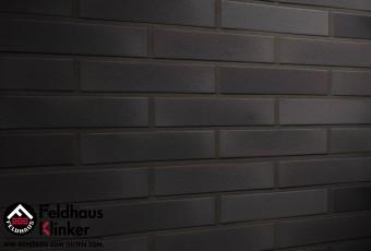 Клинкерная плитка Feldhaus Klinker Geo ferrum liso R509DF14 (Германия) Черный цвет