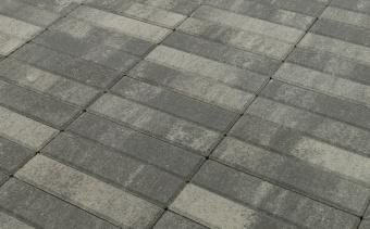 Плитка тротуарная BRAER Паркет Color Mix Туман, 200*50*60 мм () Серый цвет